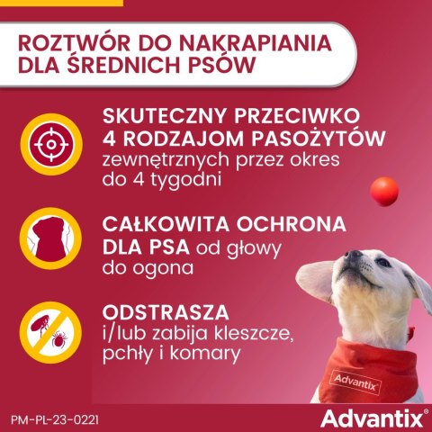 Bayer Advantix Krople Na Kleszcze I Pchły 2,5ml Bayer Advantix Krople Na Kleszcze I Pchły 2,5ml