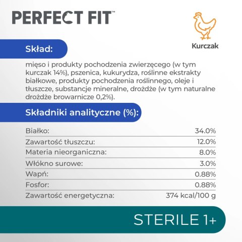Perfect Fit™ - sucha karma pełnoporcjowa dla dorosłych kotów po zabiegu kastracji, bogata w kurczaka 7kg Perfect Fit™ - sucha karma pełnoporcjowa dla dorosłych kotów po zabiegu kastracji, bogata w kurczaka 7kg