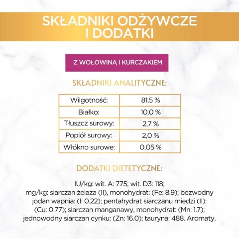 Purina Gourmet Gold z wołowiną i kurczakiem w sosie 85g Purina Gourmet Gold z wołowiną i kurczakiem w sosie 85g