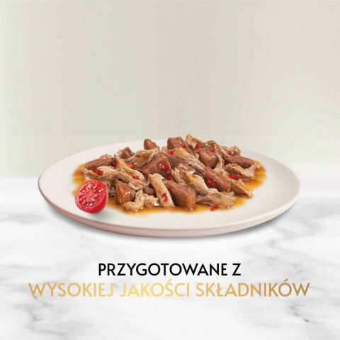 Purina Gourmet Gold z wołowiną i kurczakiem w sosie z pomidorami 85g Purina Gourmet Gold z wołowiną i kurczakiem w sosie z pomidorami 85g