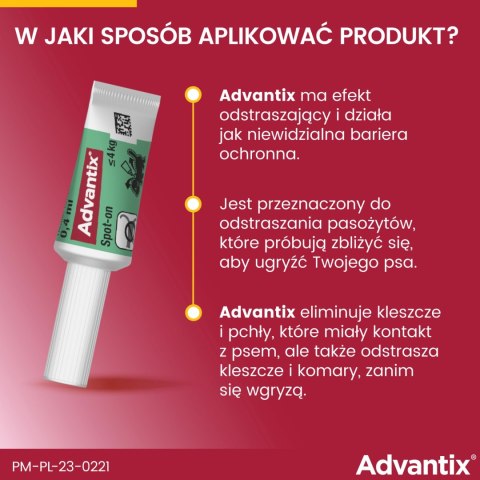 Bayer Advantix Krople Na Kleszcze I Pchły 0,4ml Bayer Advantix Krople Na Kleszcze I Pchły 0,4ml