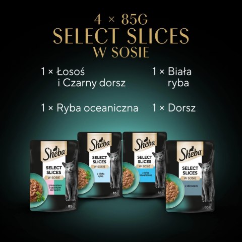 Sheba Saszetka Selection In Sauce Smaki Rybne 4x85g Sheba Saszetka Selection In Sauce Smaki Rybne 4x85g