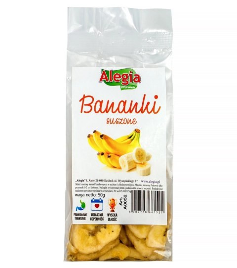 ALEGIA Przysmak Banany Suszone 50g ALEGIA Przysmak Banany Suszone 50g