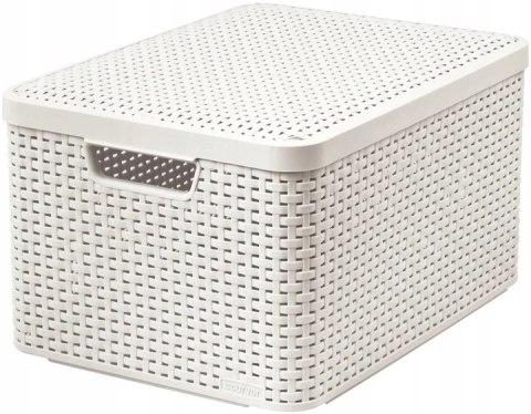 Curver Koszyk Z Pokrywą Rattan Style Kremowy L